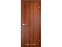 Гладкая дверь с замком и петлями, цвет орех итальянский