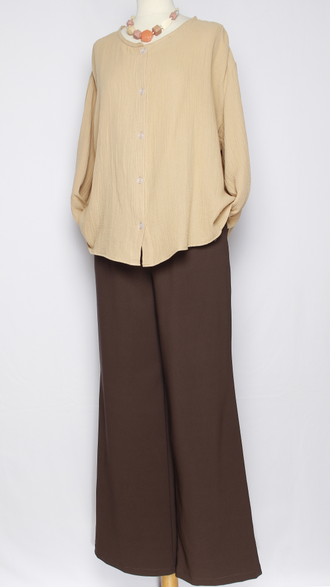 Брюки "Палаццо" шоколад  р.48,56