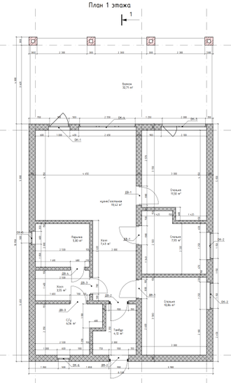 Одноэтажный дом с тремя спальнями 91м² (S89)