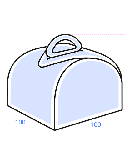Упаковка сборная кондитерская с/р (белая), 100*100*100мм