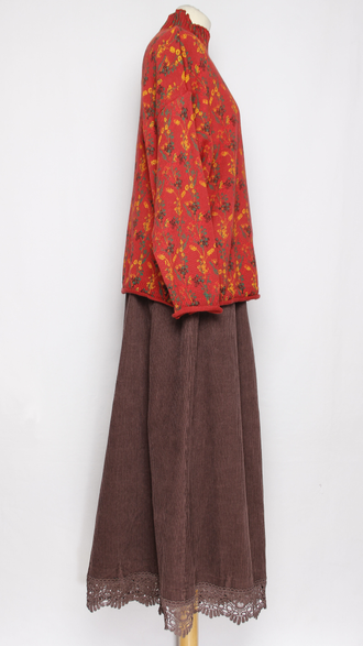 Джемпер  "ЦВЕТНОЙ СТОЙКА ПРОВАНС" коралл до р.54