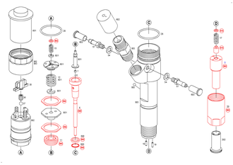 BOSCH F00RJ03585 Ремкомплект инжектора 0445120012/013 /F00RJ02067+0433171681+F00VC99002+F00RJ02168+F00RJ00840/