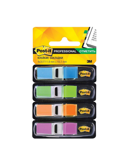 Закладки клейкие POST-IT Professional, пластиковые, 12 мм, 4 цвета х 35 шт., 683-4ABX-RU