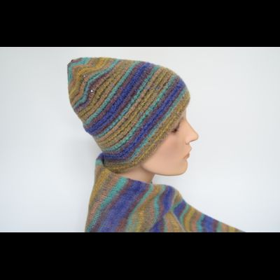 Разноцветный фиолетовый шарф палантин Vizio Италия 8013 SX