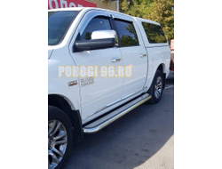 Пороги с накладным листом d76 для Dodge RAM 1500