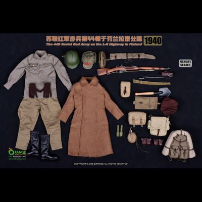 ПРЕДЗАКАЗ - Комплект красноармейца в Финляндии 1940 г. (без тела и головы)  - Коллекционная фигурка 1/6 The 44D Soviet Red Army on the L-R Highway in Finland 1940 Outfit Accessory Set (QOM-1068) - QORANGE QOTOYS ?ЦЕНА: 18900 РУБ.?