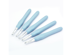 Крючки для вязания 14см алюминий с резиновой ручкой 8,0 мм