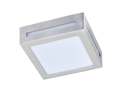 Светильник накладной Ecola 3082W влагозащ.матов.квадр.металл.сатин-хром IP65 1*GX53 136х136х55 FS53SSECH