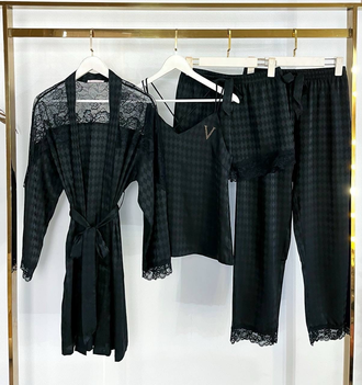 Домашняя одежда Виктория Сикрет 4в1 цвет черный