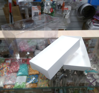 Коробка под кейк-попсы с пластиковой крышкой 240х110х160 мм, белая
