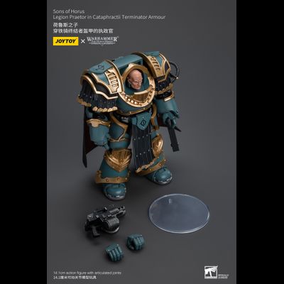 Претор-катафракт Сынов Хоруса (Warhammer Horus Heresy) - КОЛЛЕКЦИОННАЯ ФИГУРКА 1/18 Sons of Horus Legion Praetor in Cataphractii Terminator Armour (JT9619) - JOYTOY
