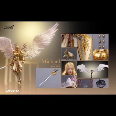 Архангел Михаэль в золотом - Коллекционная фигурка 1/12 SCALE Dawn Wings Golden Armor Archangel (LXF2311A) - Lucifer