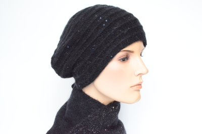 Визио Италия женский берет зима 2023 черный фото