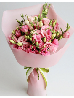 БУКЕТ ИЗ ЭУСТОМ В КРАФТЕ