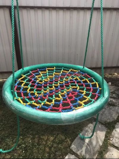 Качели гнездо 100 см толстый обод + толстая сеть