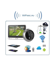EZVIZ CS-DP2C-A0-6E2WPFBS  - Автономный WiFi надверный комплект вызывная панель видеодомофона и монитор 4,3&quot; с DVR, Full HD
