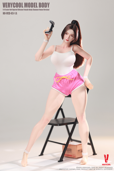 ПРЕДЗАКАЗ - Подвижное бесшовное женское тело с головой 1/6 Body No.3 – Full-Figured 1/6 Silicone Female Body (Summer Loungewear Version) (VCD-03-1A+VCL1016) - VERYCOOL  ?ЦЕНА: 16900 РУБ.?