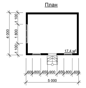 ЛЕТНЯЯ КУХНЯ ИЗ БРУСА: ГАБАРИТНЫЕ РАЗМЕРЫ: (5Х4М), ОБЩАЯ ПЛОЩАДЬ: 20М²