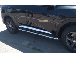Защита  штатного порога d60 для Haval F7 (2019-2022)