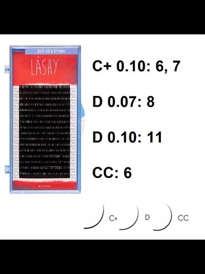 Ресницы чёрные LASHY - Одна длина (16 линий)