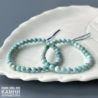 Браслет ларимар шарик 5,9-6,4 мм, цена за штуку