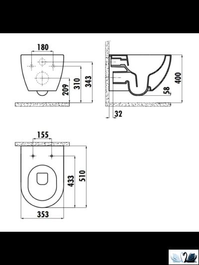 Унитаз CREAVIT FREE Set Cool Grey Mat c инсталляцией - комплект с сиденьем микролифт, клавишей Terra Cool Grey (FE322-11CG00E-0000+GR5003.01+GP9002.06 + KC0903.01.1800E)