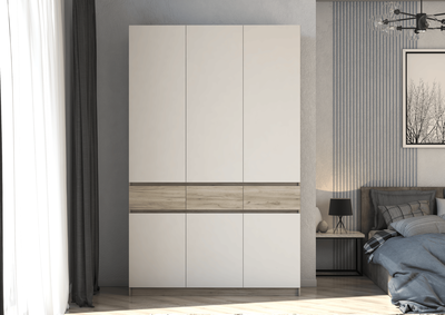 Бостон Шкаф ШК-002 трехстворчатый ЛДСП Дуб крафт серый/Кашемир