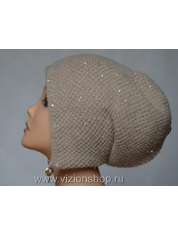 Кремовая итальянская женская шапка ушанка Vizio фото шапок ушанок Италии для женщин зима 2020