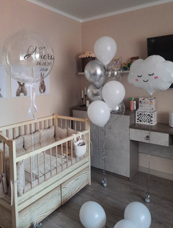 Набор шаров на выписку баблс с метриками и облачко