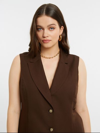 Платье-жилет с отложным воротом