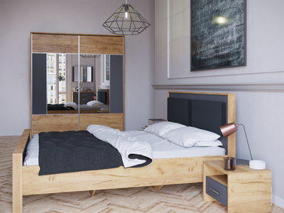 Композиция Спальни Либерти Дуб Крафт Золотой/Антрацит
