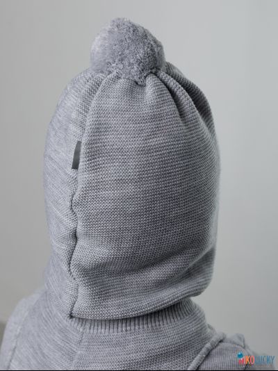 Шапка-шлем 21101-12 подклад 100% полиэстер, светло-серый 48-50