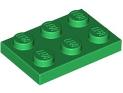 Plate 2 x 3, Green (3021 / 302128)