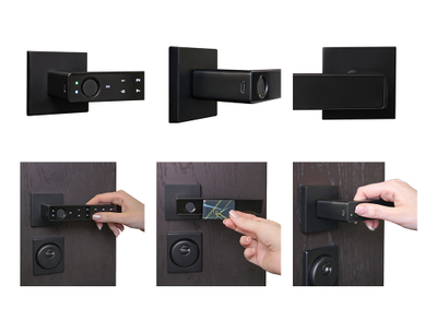 Умная электронная дверная ручка Smart lock R10 Черная