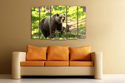 Модульная картина "Бурые мишки"