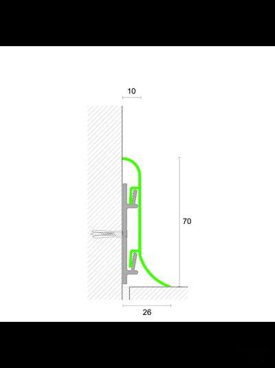 Алюминиевый плинтус Profilpas серия 98