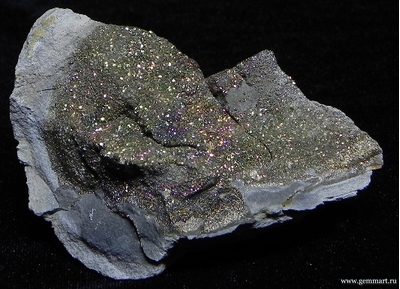 Пирит, "спектропирит", в полости конкреции. Россия. 85*65*50мм