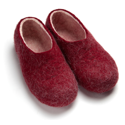 Купить женские войлочные тапочки бордовые