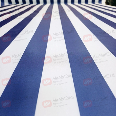 Тентовая ткань водонепроницаемая, полоса-синяя-белая, VIKA, h=1,5 м, L=100 м полиэстер (Ткань Оксфорд)
