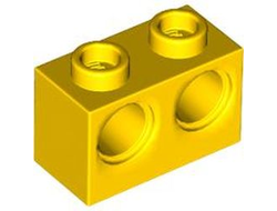 Technic, Brick 1 x 2 with Holes, Yellow (32000 / 3200024 / 4160860 / 4201615)