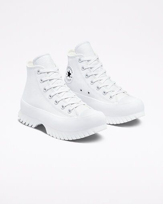 Кеды Converse All Star Lugged 2.0 Leather кожаные белые высокие