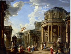 Картина обогреватель, репродукция Джованние Панини Гермес, направляющийся к Калипсо