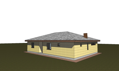 Одноэтажный дом с тремя спальнями 154.68 м² (S77)