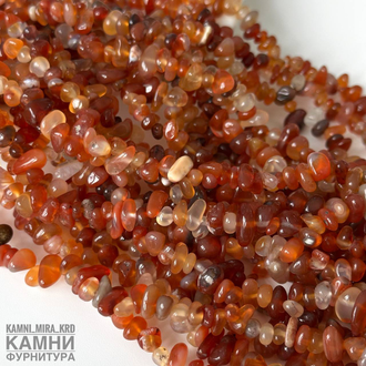 Сердолик крошка сколл 5-10 мм, цена за нить 39 см