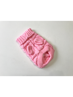 Свитер косичка для собаки розовый