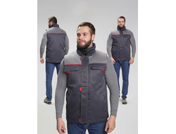 Жилет утепленный Флофт (тк.Смесовая,210), т.серый/серый