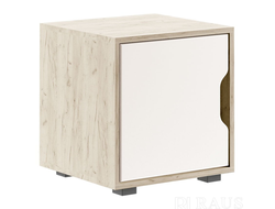 Детская БУКВА - Модуль со створкой для стеллажа / Дуб Крафт Белый / Белый Софт