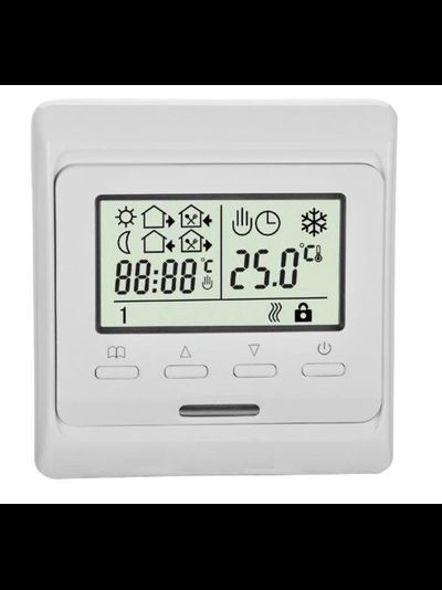Терморегулятор E51 Wi-Fi, белый, 2 датчика, 16А