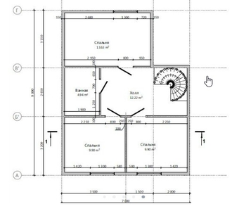 Двухэтажный каркасный дом с тремя спальнями 90м² (SK49)