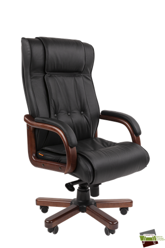 Офисное кресло Chairman 653 Россия черная нат.кожа/экокожа (мультиблок)